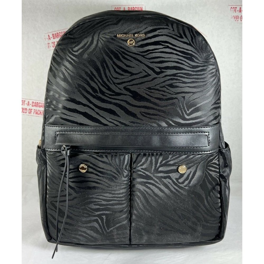 Michael Kors Prescott Medium Black Nylon Backpack School Bag